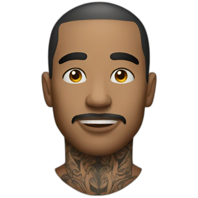 A person with tattoos all over his face emoji