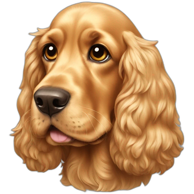 Smiling golden cocker spaniel emoji