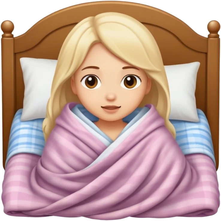 Cute girl going to bed with blanket  emoji