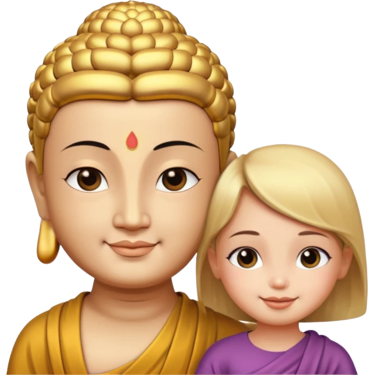 Buddha with a small girl  emoji