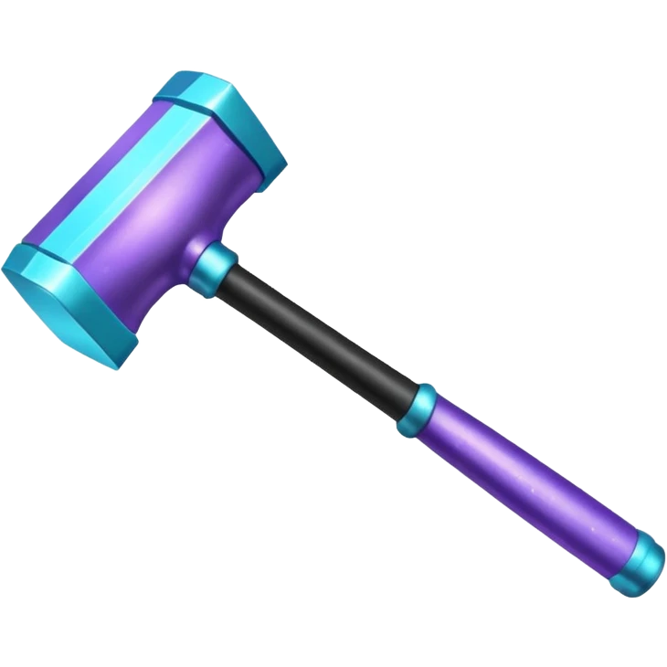 glitter purple and cian hammer ban emoji