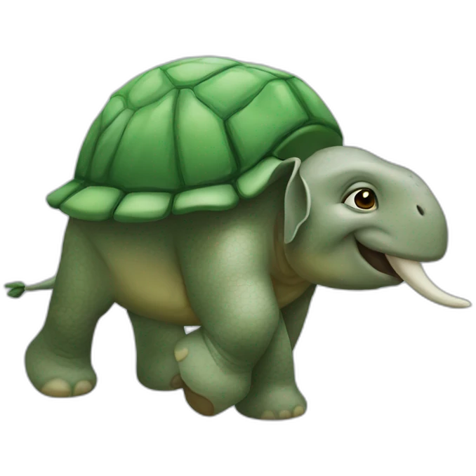 Tortue sur un éléphant emoji