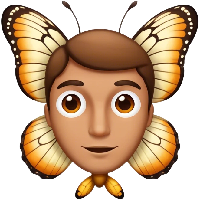 Butterfly with man’s face emoji