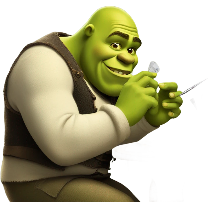 Shrek painting his nails emoji