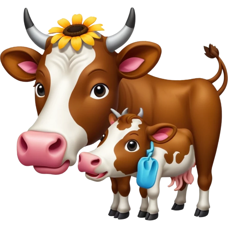 Pretty flower getting eaten by a cow emoji