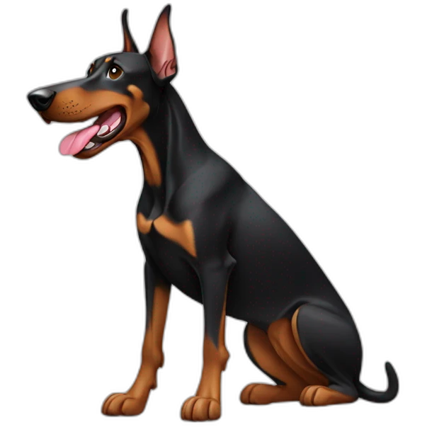 doberman with tongue emoji