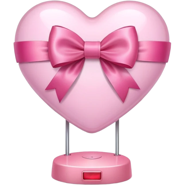 pink heart lamp with bow  emoji