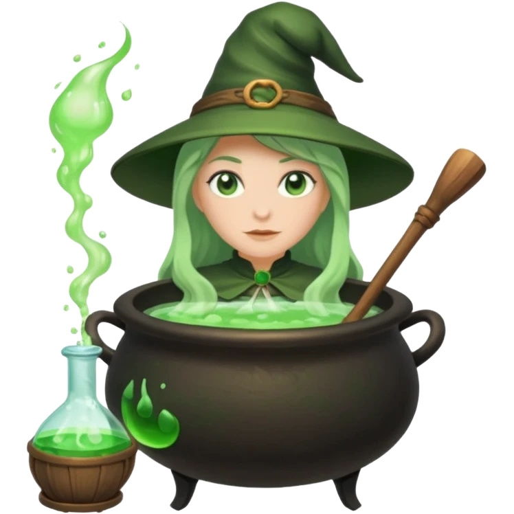 green witch cooking potion emoji