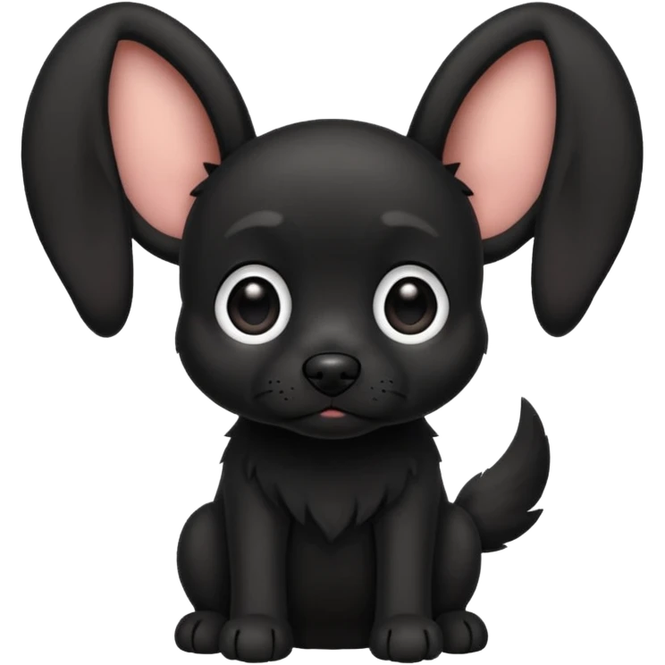 Small black dog with big ears emoji