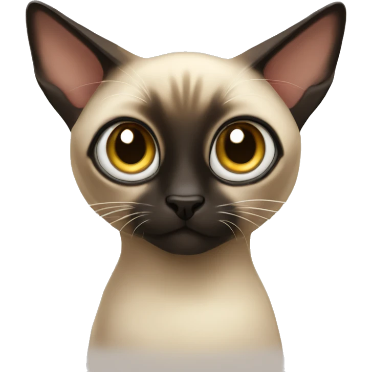 Siamese cat with big eyes emoji