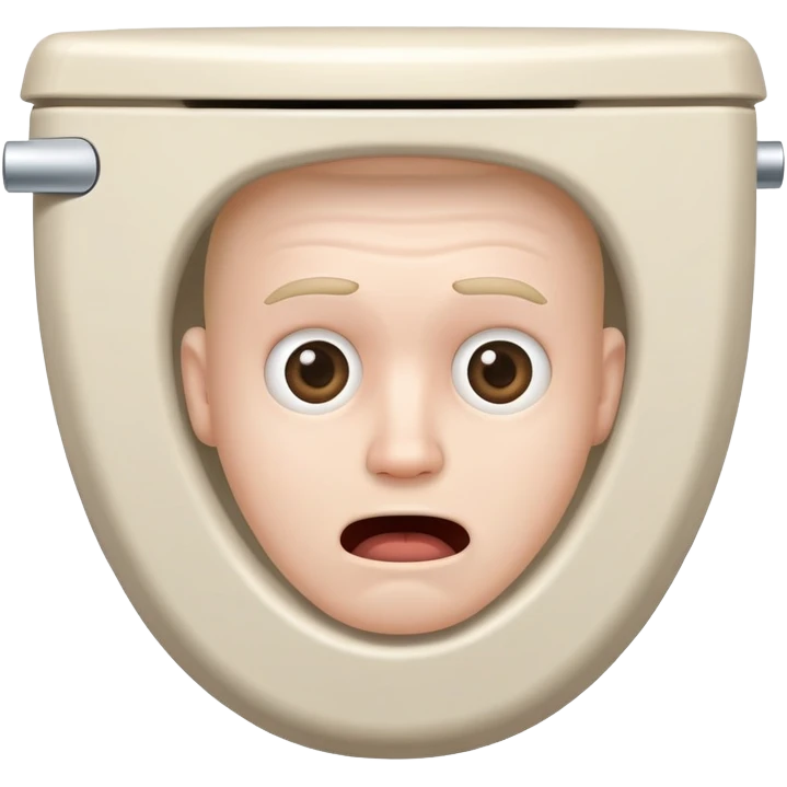 A toilet with a man’s head inside emoji