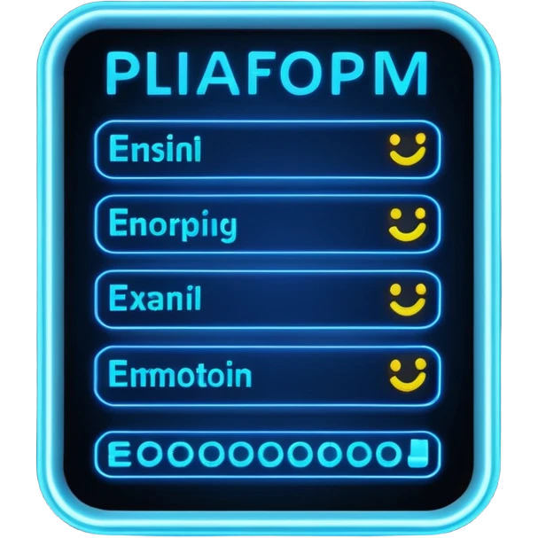 Platform Board – blue text display. emoji
