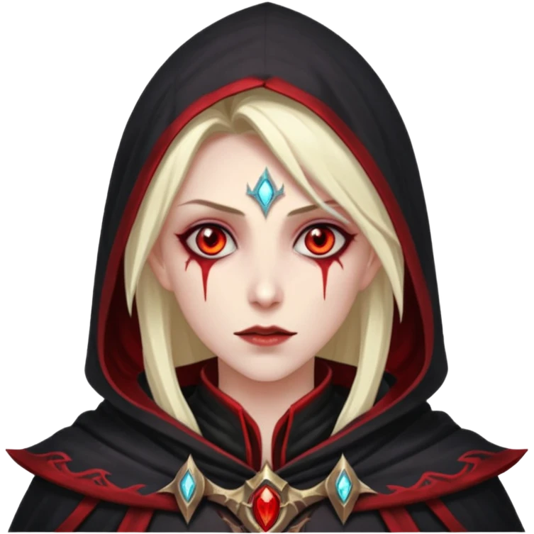 Blood elf deathKight glowing red eyes all clocked in darkness  emoji