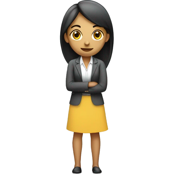Business marketing full body girl thinking emoji