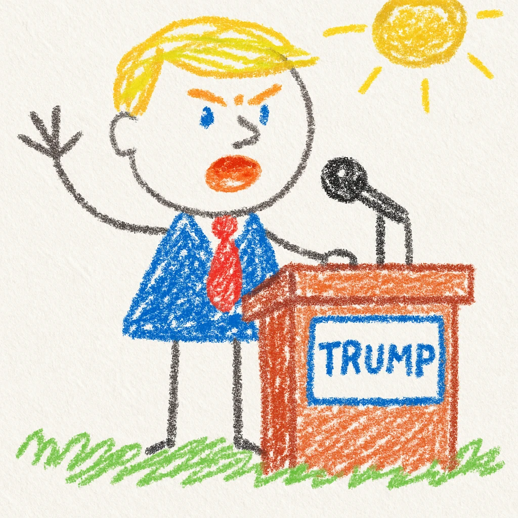 Donald Trump speaking at a rally emoji