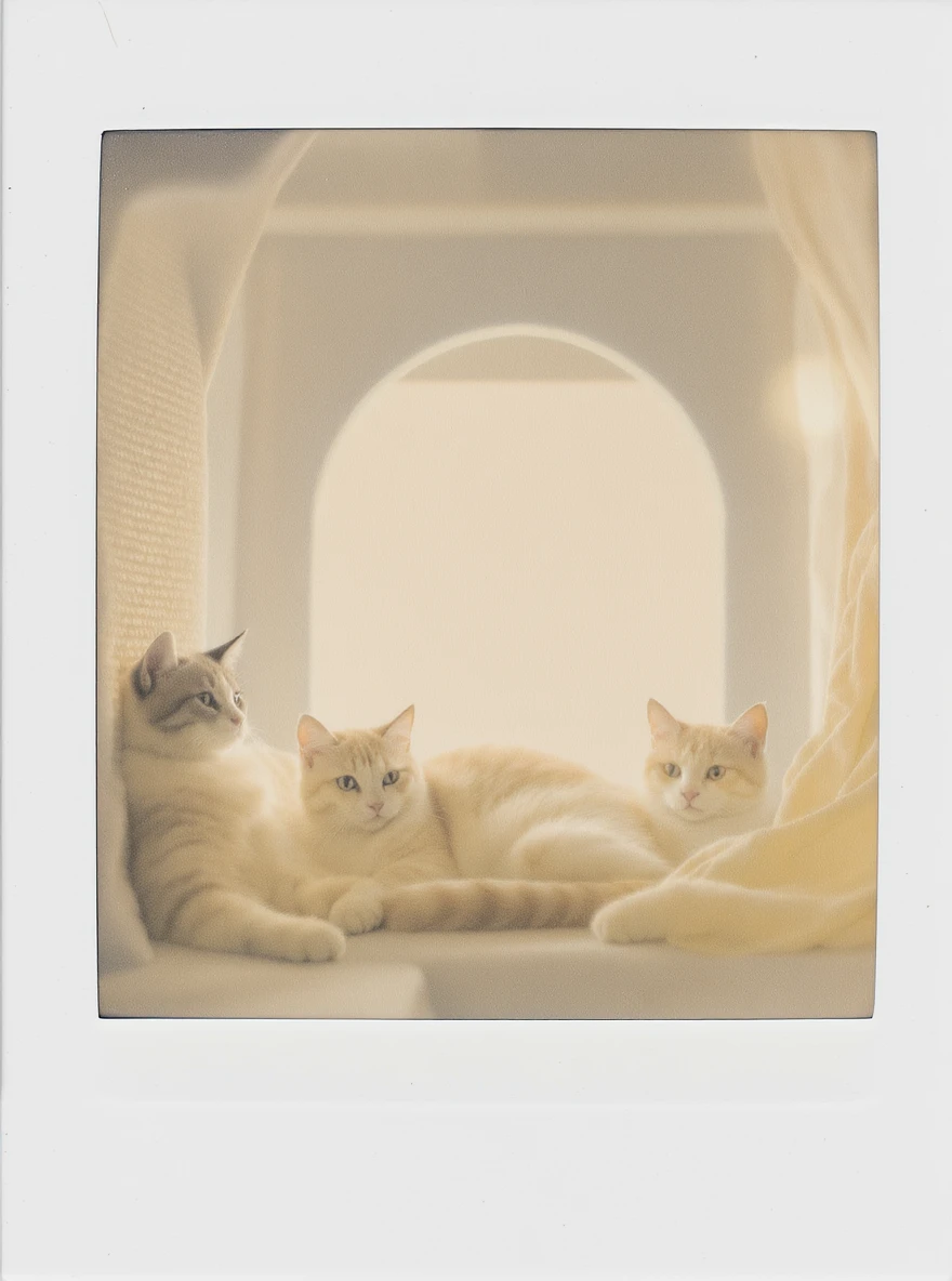 cats relaxing in a vertical playhouse emoji