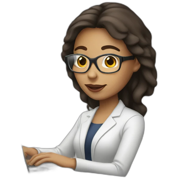 lightskin woman programmer with laptop zoom emoji
