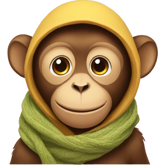 Monkey wearing scarf emoji
