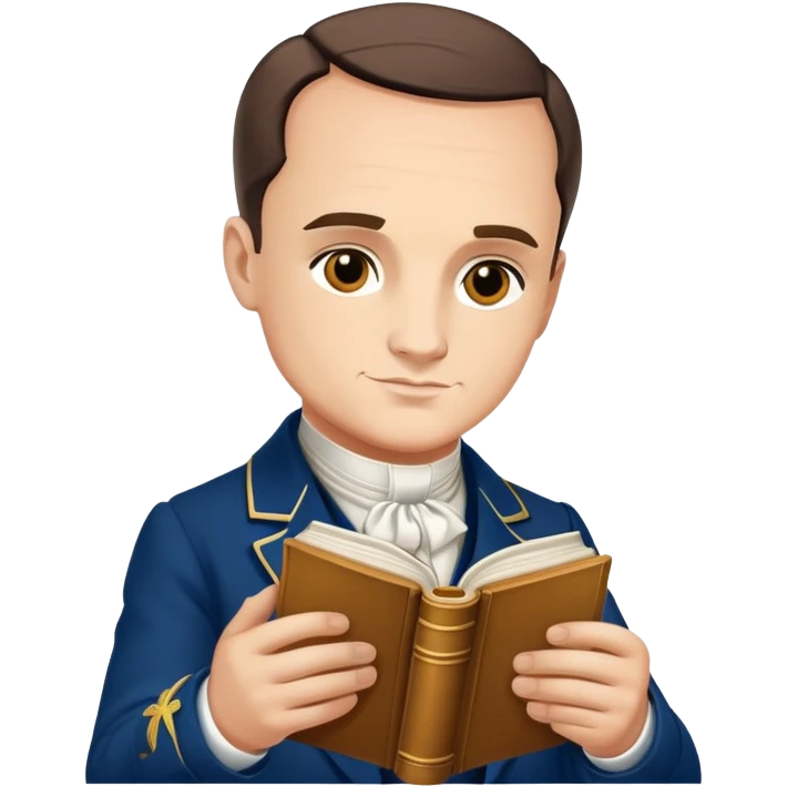 Napoleon Hill with his wisdom book  emoji