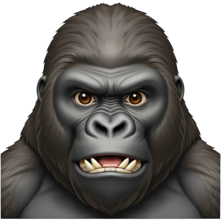 Silverback gorilla, powerful expression, detailed great ape face, realistic primate portrait emoji