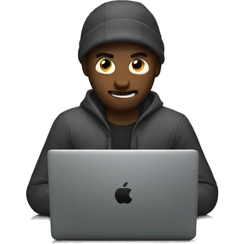 guy hacking on a macbook emoji