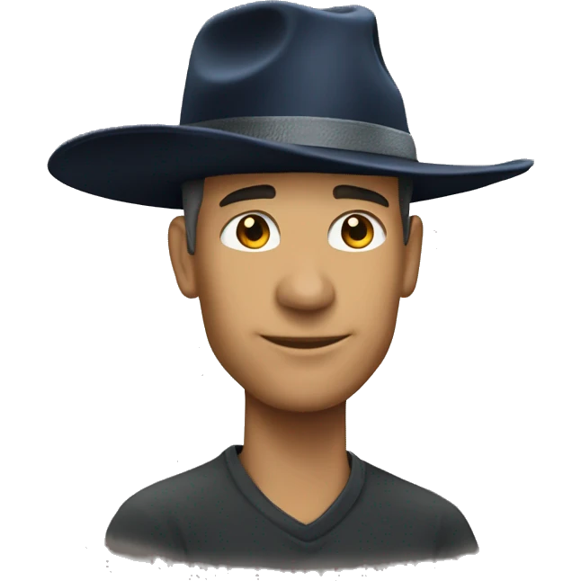long brim on Yankee hat emoji
