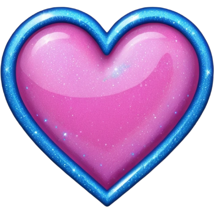 glitter heart with blue sparkles emoji