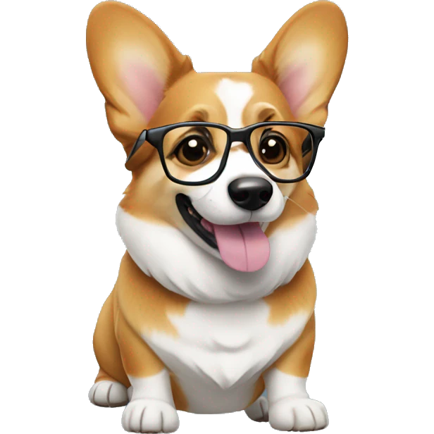 Corgi wearing glasses emoji
