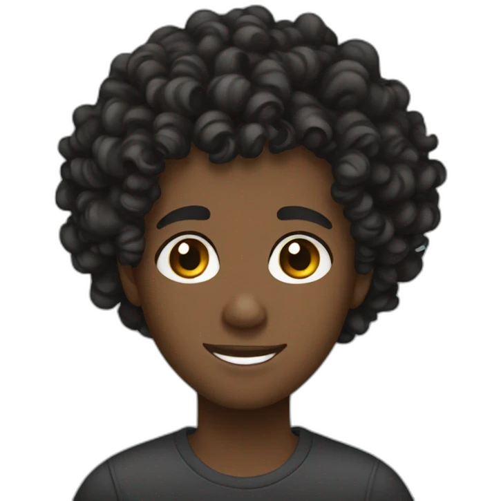 Beautiful black male teenager with curls emoji