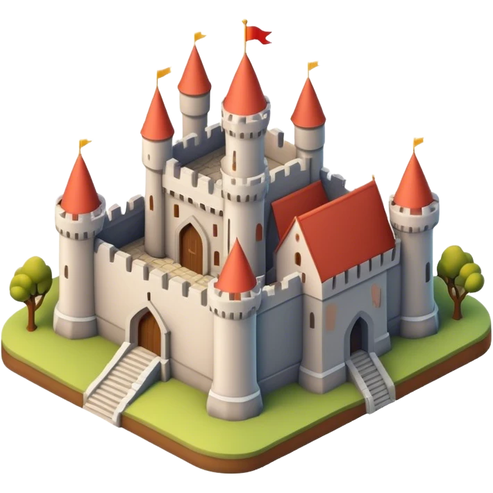 3d-isometric-medieval castle emoji