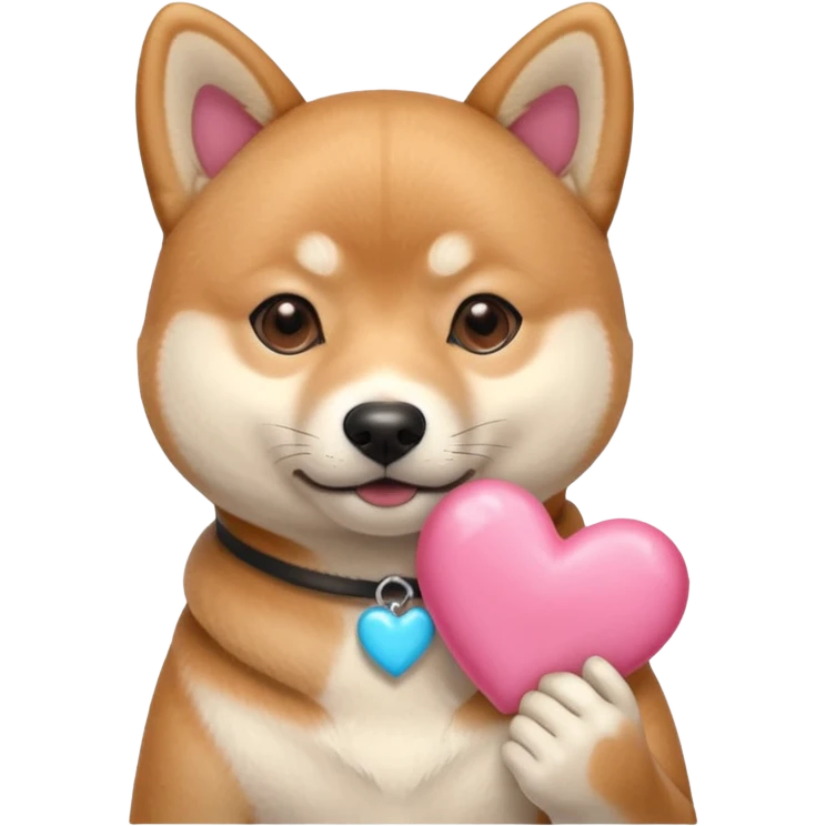Shiba Jasper two pink hearts emoji