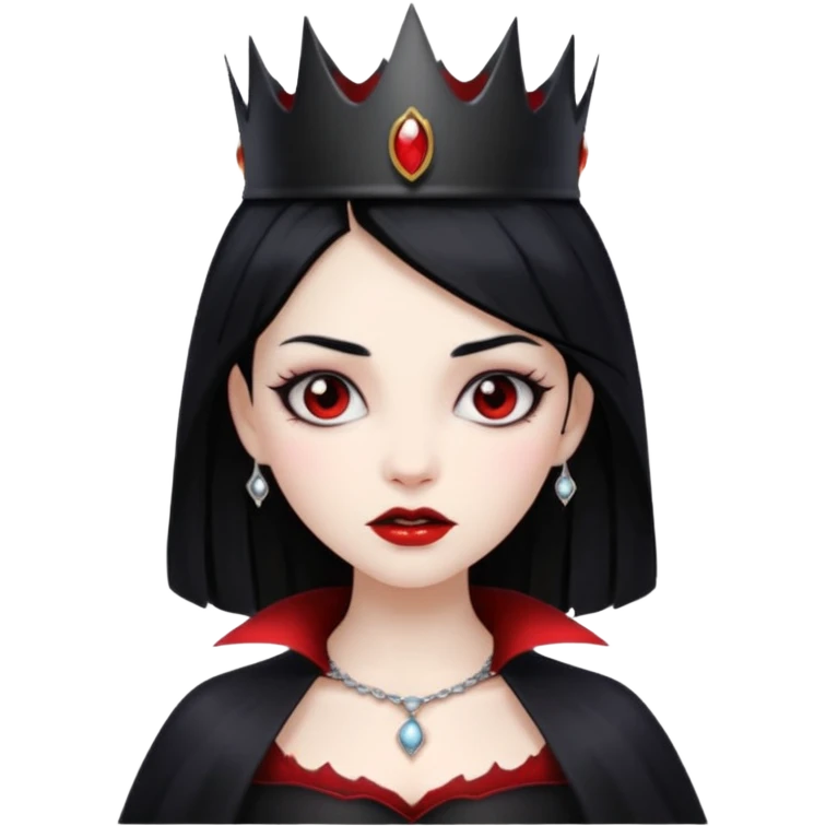 vampire girl with black crown emoji