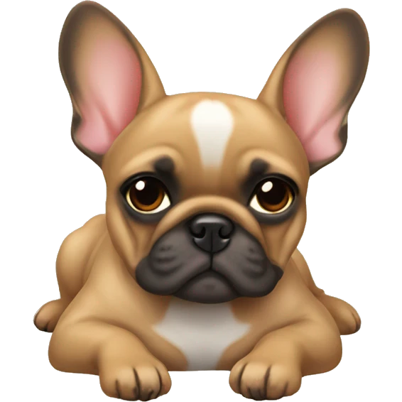 Fawn frenchie laying emoji