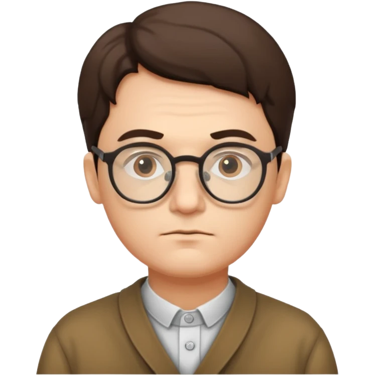 philosopher, wearing glasses emoji