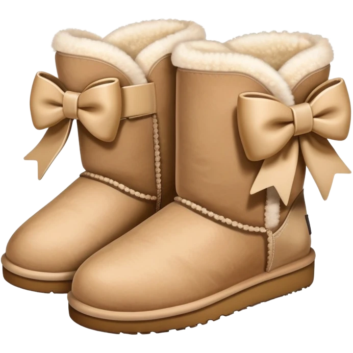 Beige uggs with bow emoji