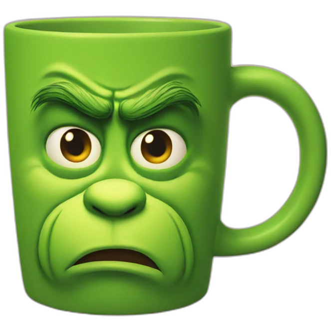 Grinch face mug emoji