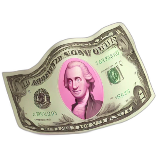 dollar in pink emoji