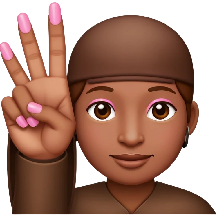Chaka one pink one brown finger emoji