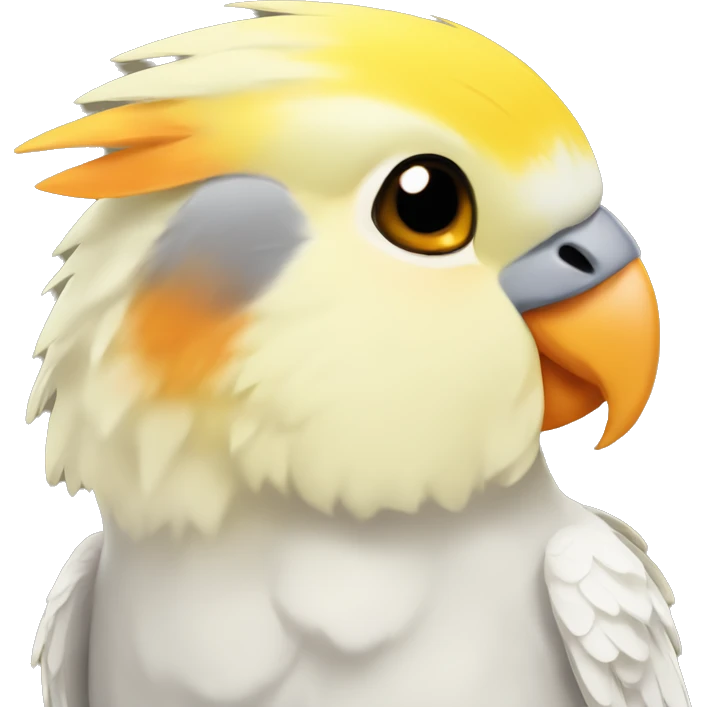 Yellow Cockatiel with orange cheek spots  emoji