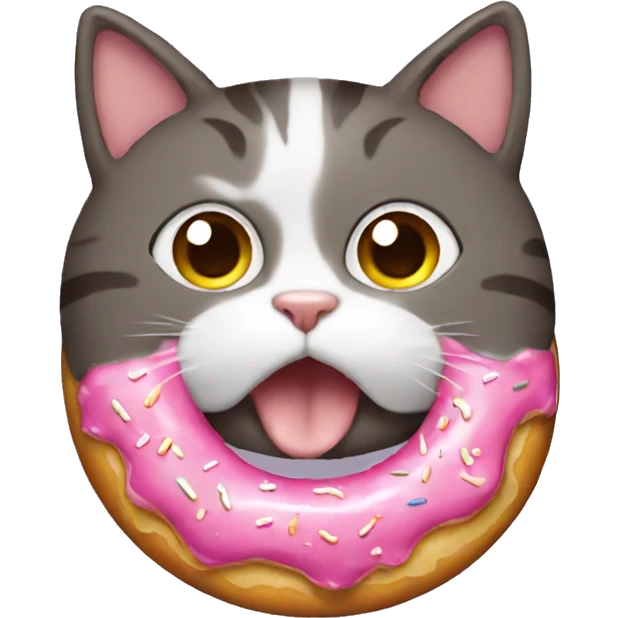 cat eating donut emoji
