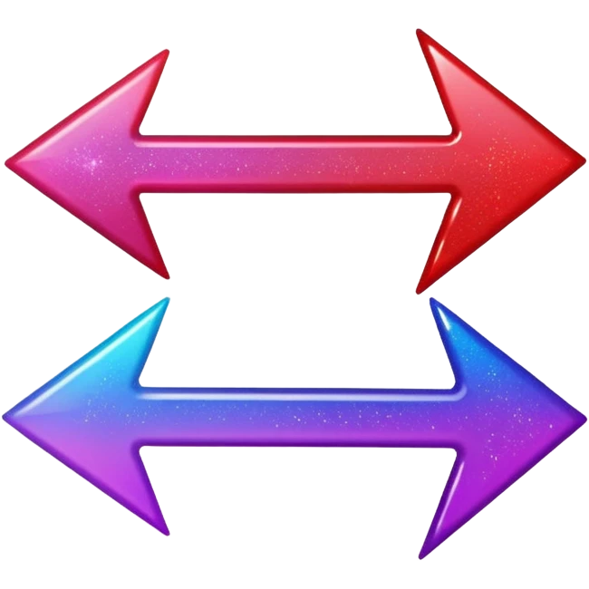 color gradient between red and purple glitter arrow right emoji