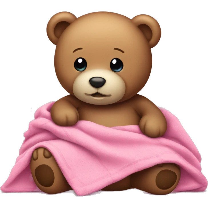 teddy bear with pink blanket  emoji