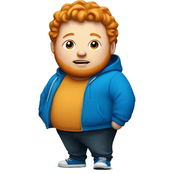 A very fat ginger with a blue hoodie emoji