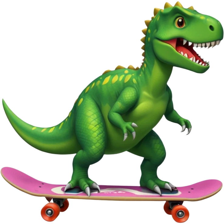 Dinosaur on a skateboard emoji