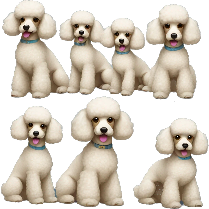 group of poodle dogs emoji