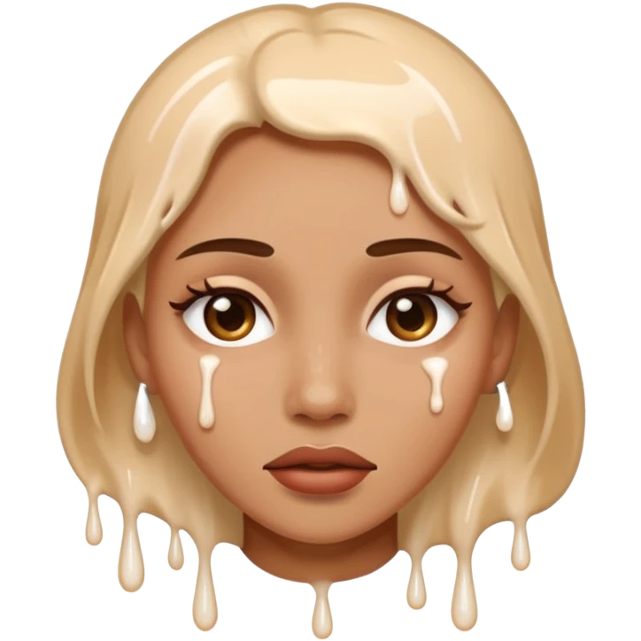 White cum dripping on woman’s face emoji