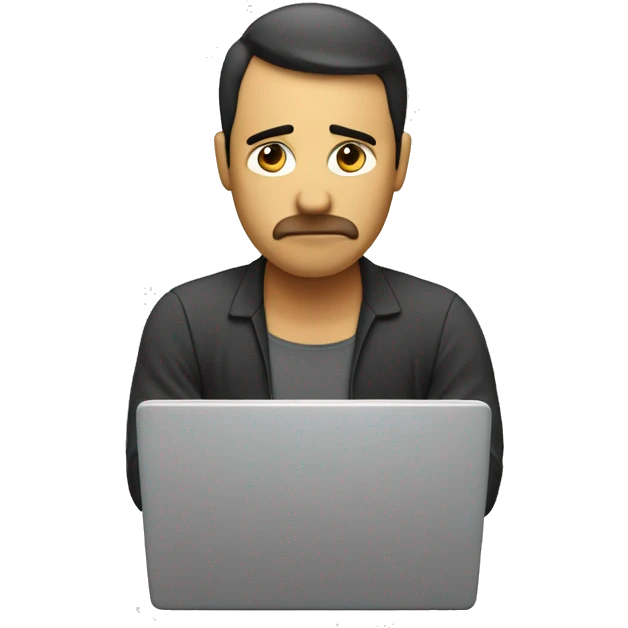  Tired video edtor with a laptop looking really tired  emoji