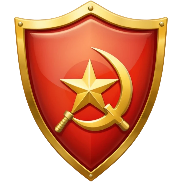 a shiny shield with the USSR flag inside emoji