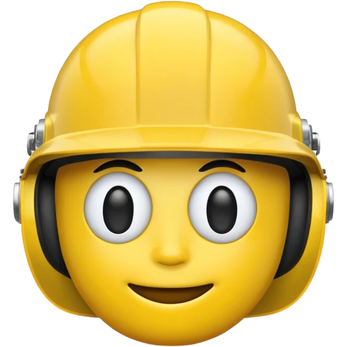 Yellow emoji face helmet emoji