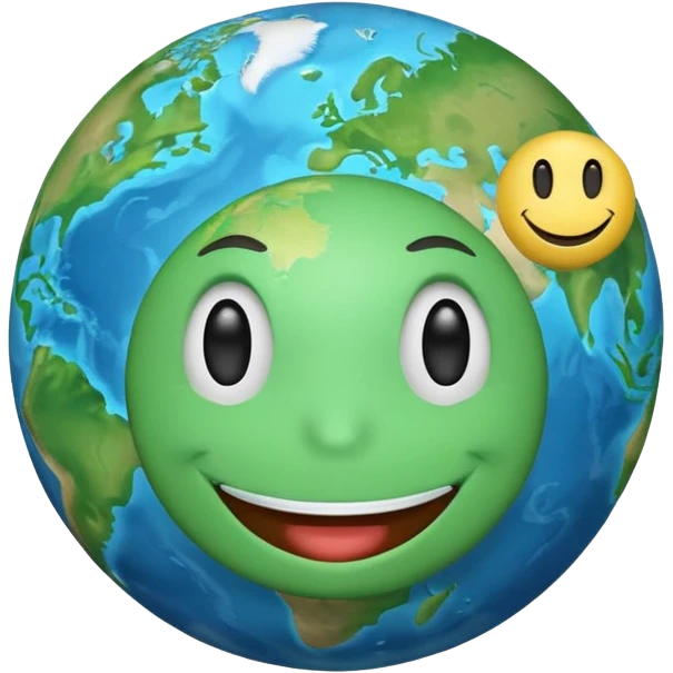 planet earth smiley face emoji